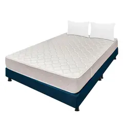 DORMILANDIA - Colchón con Base Cama Queen Firmeza Media Espumado Multisleep 160 x 190 cm + 2 Almohadas