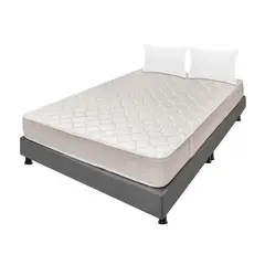 DORMILANDIA - Colchón con Base Cama Queen Firmeza Media Espumado Multisleep 160 x 190 cm + 2 Almohadas - 0% Interés a 3 o 6 Cuotas Pagando con tu CMR Banco Falabella