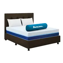 DORMILANDIA - Colchón con Base Cama Queen Firmeza Media Espumado Multisleep 160 x 190 cm + 2 Almohadas