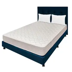 DORMILANDIA - Colchón con Base Cama cama Doble Firmeza Media Espumado Multisleep 140 x 190 cm + 2 Almohadas - 0% Interés a 3 Cuotas Pagando con tu CMR Banco Falabella