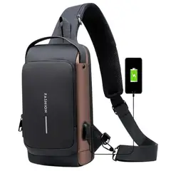 GENERICO - Bolso Morral Antirrobo Impermeable USB Manos Libres Multifuncional Terciado Unisex Premium