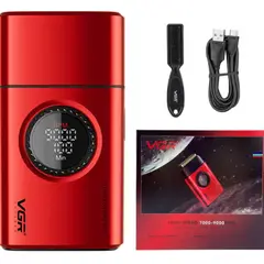 VGR - Afeitadora Electrica Shaver V-377 Usb 9000 Rpm Color Rojo 5v