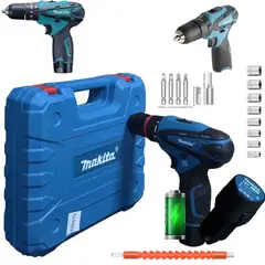 GENERICO - Taladro Portatil Makita Taladro 2 Baterias Taladro Inalambrico Mandril De Ajuste Rapido + Accesorios