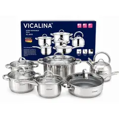 GENERICO - Bateria de ollas en acero quirúrgico 12 piezas con tetera