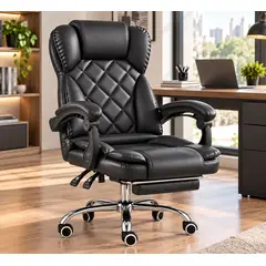 GENERICO - Silla Ejecutiva Imperial Ergonomica con Tapizado Rombo Negra