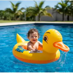 INFANTILES CAJUROMIX - Flotador Inflable Infantil Pato Para Piscina Y Playa