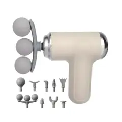 GENERICO - Masajeador Muscular Eléctrico Gun Tipo Pistola 3 Cabezales LM-130
