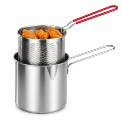 GENERICO - Olla Para Freír De Acero Inoxidable