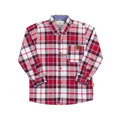 BIGBOYS - Camisa Manga Larga Cuadros ST Roja Niño
