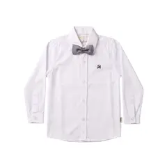 BIGBOYS - Camisa Manga Larga Blanca Dobby Niño