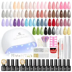 GENERAL - Kit esmaltes semipermanente + lampara + decoraciones