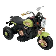 GENERICO - Moto Carro Eléctrica Luces Sonidos Niño Recargable Harley Verde