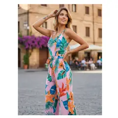 GENERICO - Vestido Pantalón Estampado Moda Dama Mujer