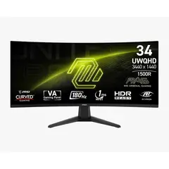 MSI - MONITOR GAMER MAG 34 CURVO UWQHD 3.5K - 180HZ 1MS - AI VISION - ADAPTIVE SYNC - sRGB 100%