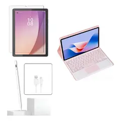 GENERICO - ESTUCHE TECLADO TRACKPAD PARA TABLET XIAOMI REDMI PAD 2 + VIDRIO + LAPIZ ROSA