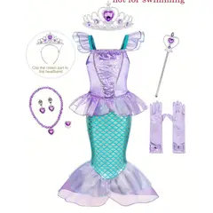 GENERICO - Disfraz sirena niña talla 6 disfraz sirenita ariel