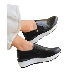 EVEGONZ - Zapato Sin Cordones Zapato Casual de Cuero