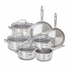 IMUSA - Bateria de Cocina Maestro 11 Piezas Acero Inoxidable