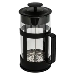 MIELTECH - Prensa Francesa Negra Cafetera Vidrio 600 Ml Filtro Acero Inox