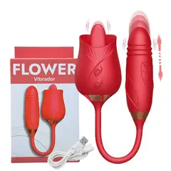 GENERICO - Vibrador Rosa Consolador Punto G Y Clítoris Juguete Premium