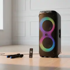 GENERICO - Parlante Bluetooth Dual 12 Pulgadas con Luces LED y Micrófonos