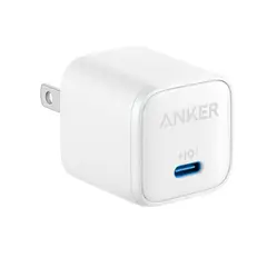 ANKER - Cargador Tipo C Nano 45w Carga Rápida Compacto Y Plegable Blanco