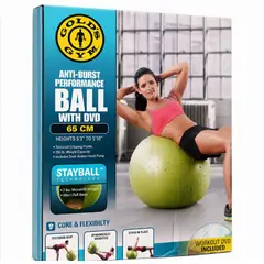 GENERICO - Balón de Gimnasia ANTI-BURST PERFOMANCE STAYBALL GOLD´S GYM