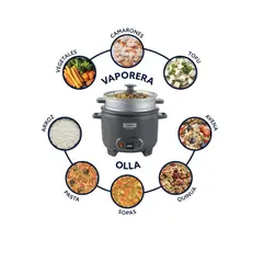 OSTER - Olla Arrocera 3 en 1, 10 Tazas con Función de Sofrito DiamondForce Negro