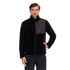 TOTTO - Buzo Tipo Sudadera Sherpa Cuello Alto Marquez Negro Hombre