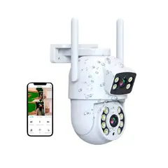 SHEN HUANG - Cámara IP PTZ WiFi con Visión Nocturna HD 360° Sensor Movimiento Interior Exterior