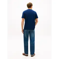 TOMMY HILFIGER - Camiseta azul de cuello redondo con bolsillo
