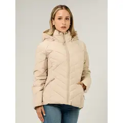 TOMMY HILFIGER - Chaqueta beige ligera acolchada