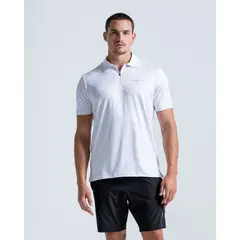 RACKETBALL - Polo Elite Deportiva Panel Transpirable, Color Blanco Para Hombre