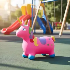 INFANTILES CAJUROMIX - Unicornio Saltarín Inflable Infantil Multicolor Ref 332 Rosa