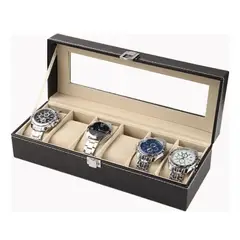 GENERICO - CAJA PARA RELOJES Y ESTUCHE ORGANIZADOR DE JOYAS 6 ESPACIOS