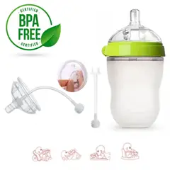 ONLYBABY - Biberón De 5 Onz 150 Ml Bebe De Silicona Only Baby Verde