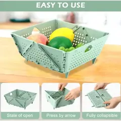 GENERICO - Cesta De Almacenamiento Colador Plegable Multiusos