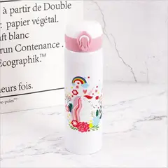 GENERICO - Termo de acero inoxidable para niña con diseño de unicornio