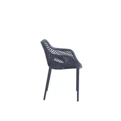 RTA DESIGN - Silla con Brazos Miame, Gris Oscuro, con espaldar y diseño moderno