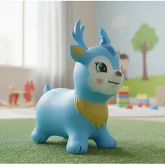 INFANTILES CAJUROMIX - Saltarín Reno Inflable Con Luz Y Sonido Azul Ref 335