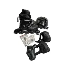 DISTRIONLINE - Patines Infantiles Chicago, negro blanco, talla XS