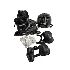 DISTRIONLINE - Patines Infantiles Chicago, negro blanco, talla M