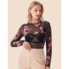 AMAWI - Body Mesh Elise Malla Flores de Cerezo