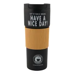 GENERICO - Termo Mug Café 600ml 21x8.5cm Acero Inoxidable Con Agarre De Silicona ¡Bebidas Calientes Siempre
