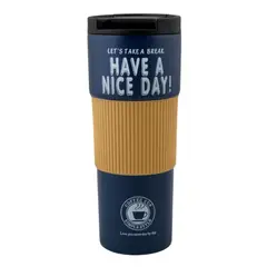GENERICO - Termo Mug Café 600ml 21x8.5cm Acero Inoxidable Con Agarre De Silicona ¡Bebidas Calientes Siempre