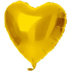GENERICO - Globo Metalizado Corazón Dorado 18