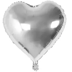 GENERICO - Globo Metalizado Corazón Plateado 18