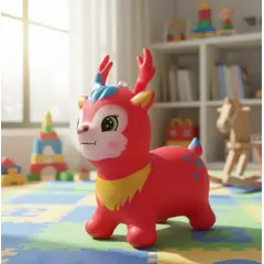 INFANTILES CAJUROMIX - Saltarín Reno Inflable Con Luz Y Sonido Rojo Ref. 335