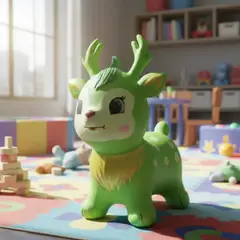 INFANTILES CAJUROMIX - Saltarín Reno Inflable Con Luz Y Sonido Verde Ref. 335