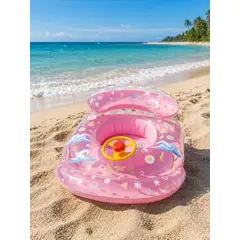 INFANTILES CAJUROMIX - Flotador Infantil Tipo Carrito Con Volante Rosa Ref. 139